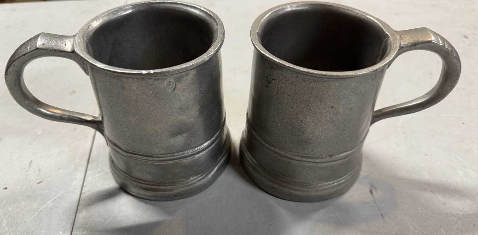 Antique Pewter Beer Mugs - Lot of 2 Good Condition See Photos
