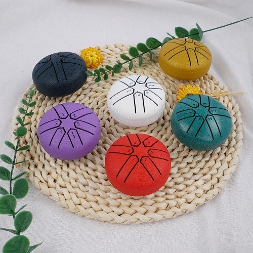 Mini Steel Tongue Drum for Kids 3 Inch 6 Notes Steel Drum Handpan Drum C Key 