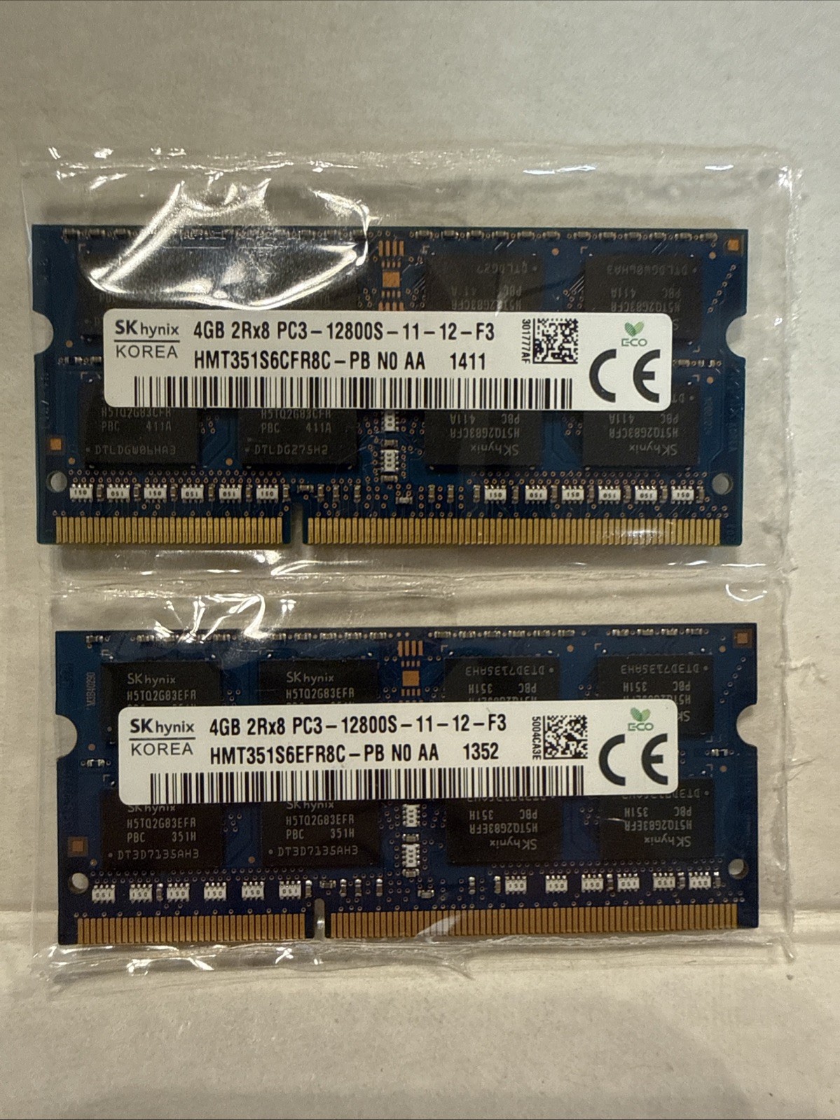 SK Hynix 8GB (2x4GB) 2Rx8 PC3-12800S DDR3-1600 Laptop SODIMM Memory