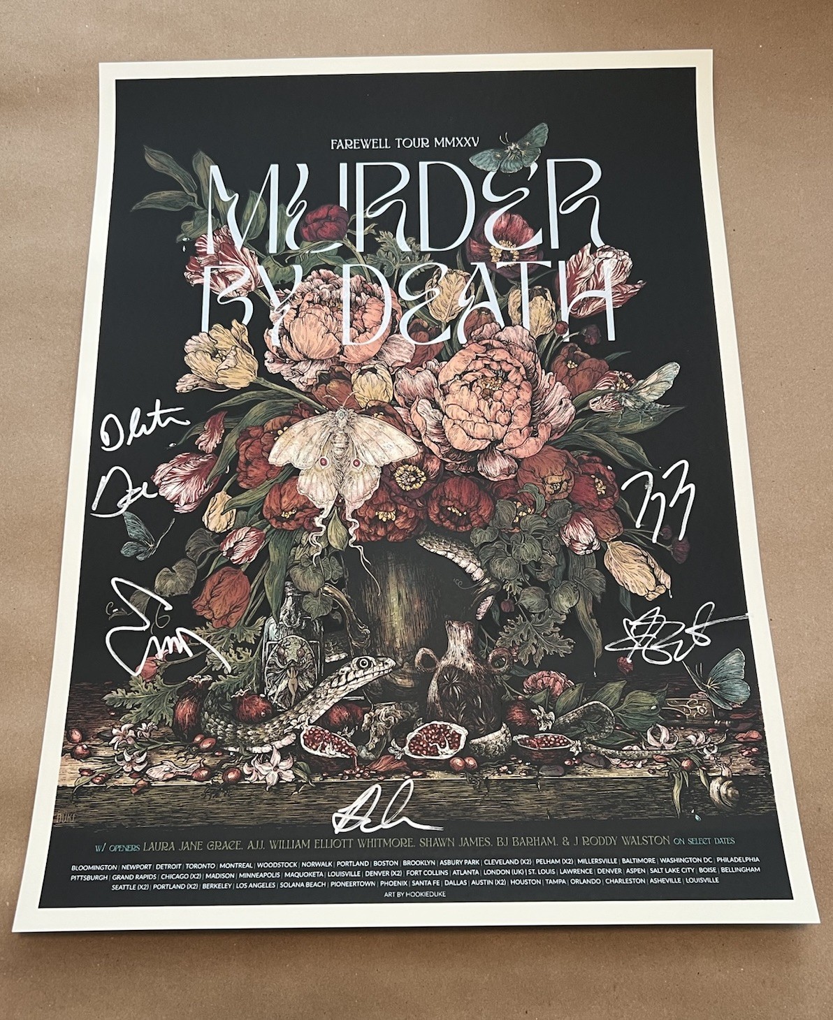 Murder By Death Farewell Tour Signed Poster Original 100% Authentic
