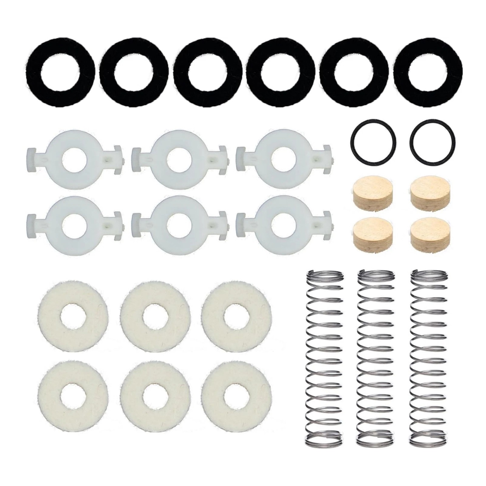 Bb Trumpet Valve Replacement Kit with Guides Felt Washers Springs and Corks