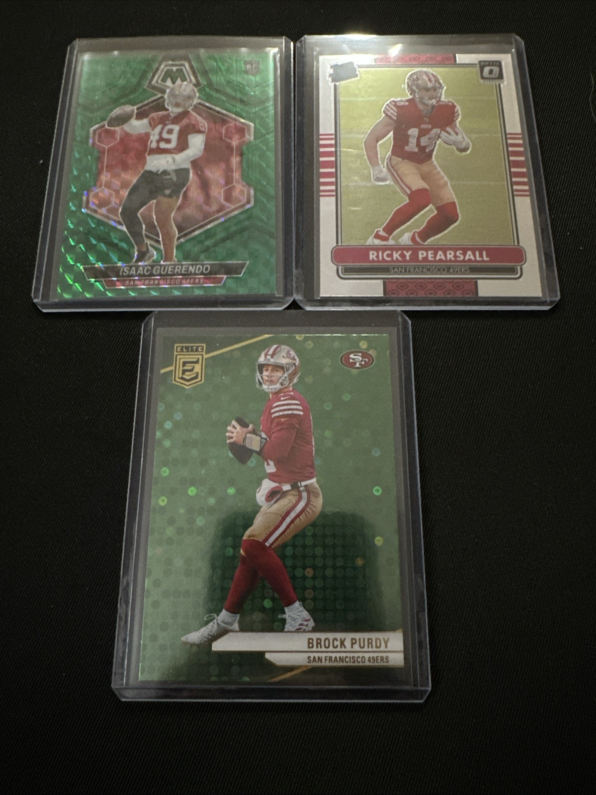 49ers Sports Cards Mosaic, Donruss Elite, Donruss Optic.
