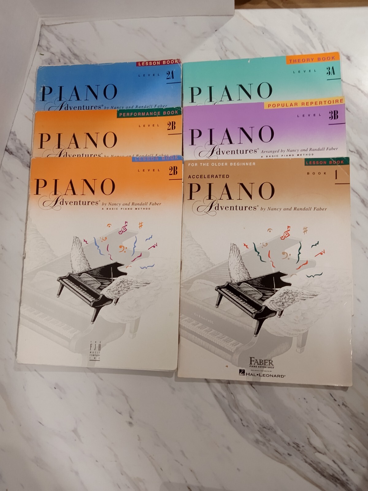 Piano Adventures 6 Book Lot: 1, 2A, 2B, 2B, 3A, & 3B Written In Hal Leonard