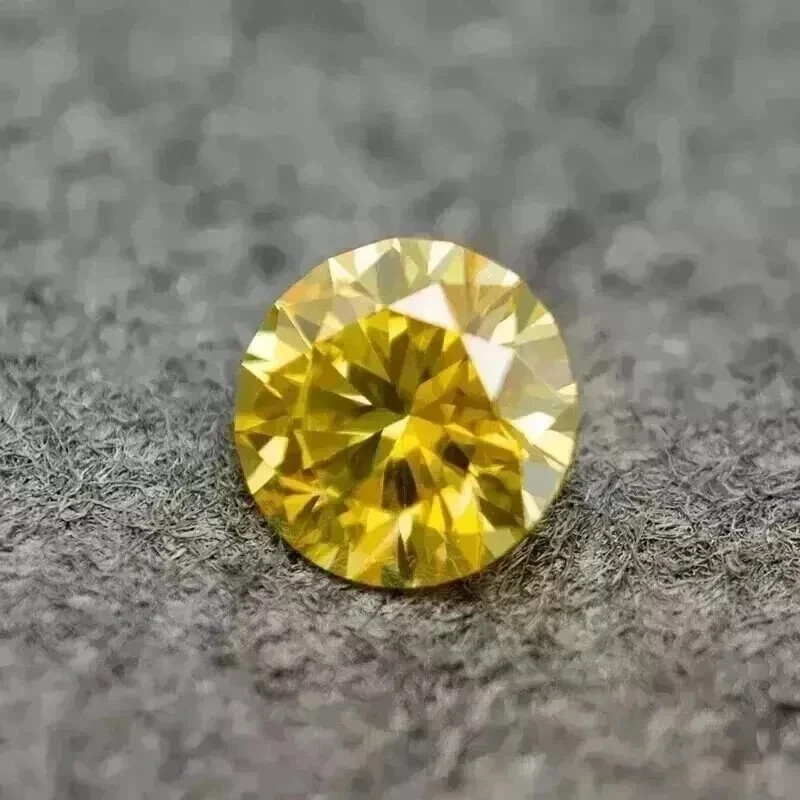 Natural Yellow Lab Grown Diamond 3Ct Round Shape VVS1 Clarity Certified M170