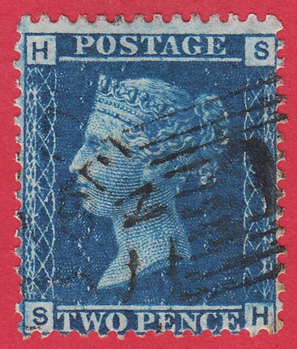 GB SG45 QV 1858 2d BLUE PLATE 7 SH FU IN ABERDEEN 1