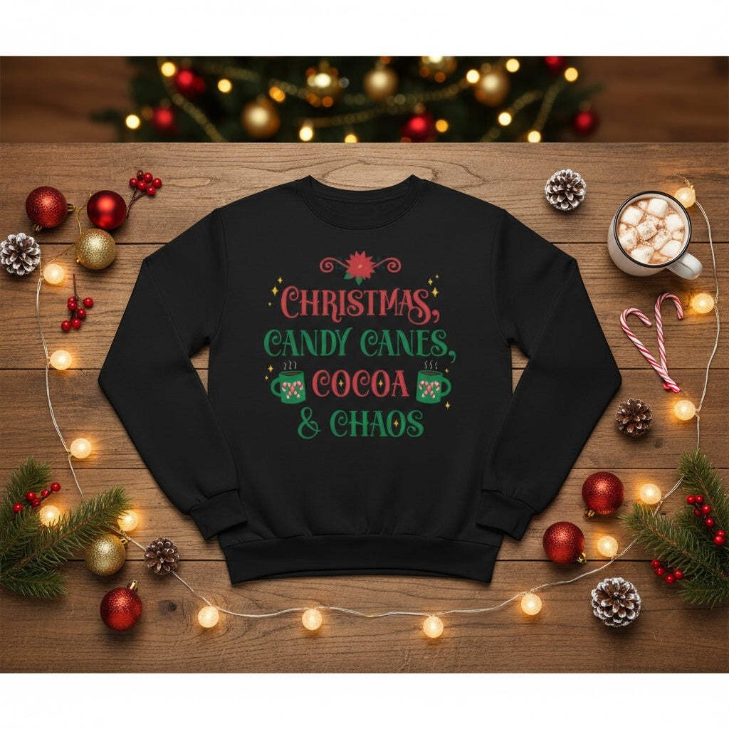 Kids Christmas Sweatshirt – Cute Santa, Gingerbread & Holiday Tree Sweatshirt
