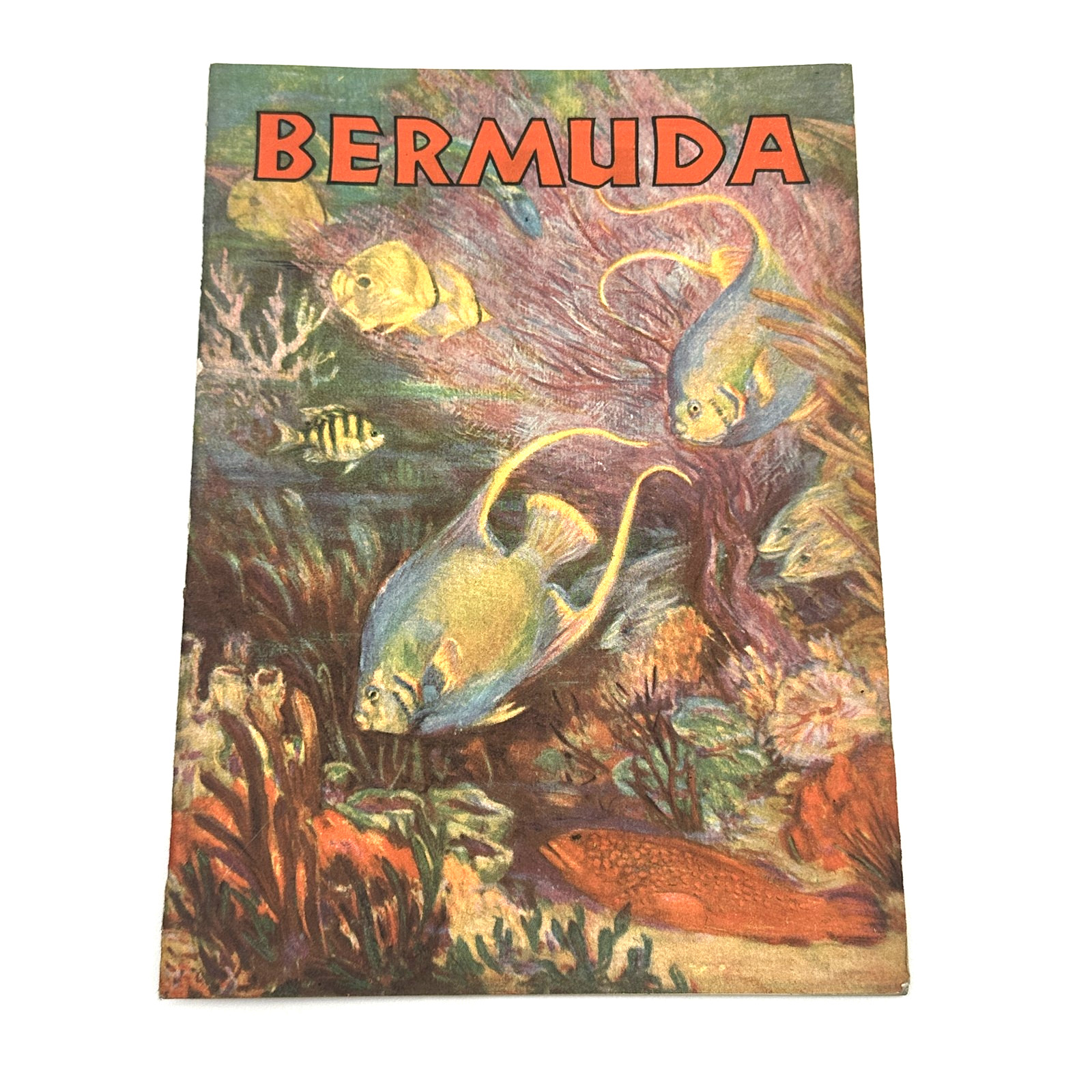 Vintage Bermuda Travel Guide Map Booklet Tourism Pamphlet Mid-Century Fish Art