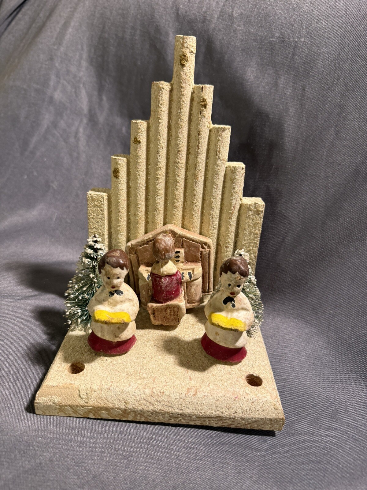 Sweet Vintage Xmas Antique Alter Boy Choir Christmas Holiday Kitsch Decoration