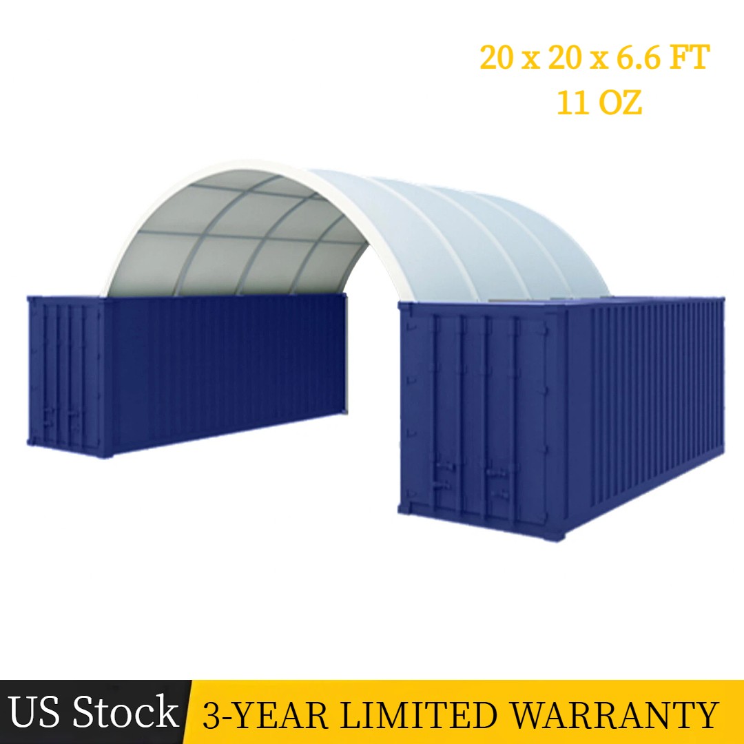 20'x20'x6.6' 11oz PE Canvas Fabric Building Shipping Container Canopy Shelter