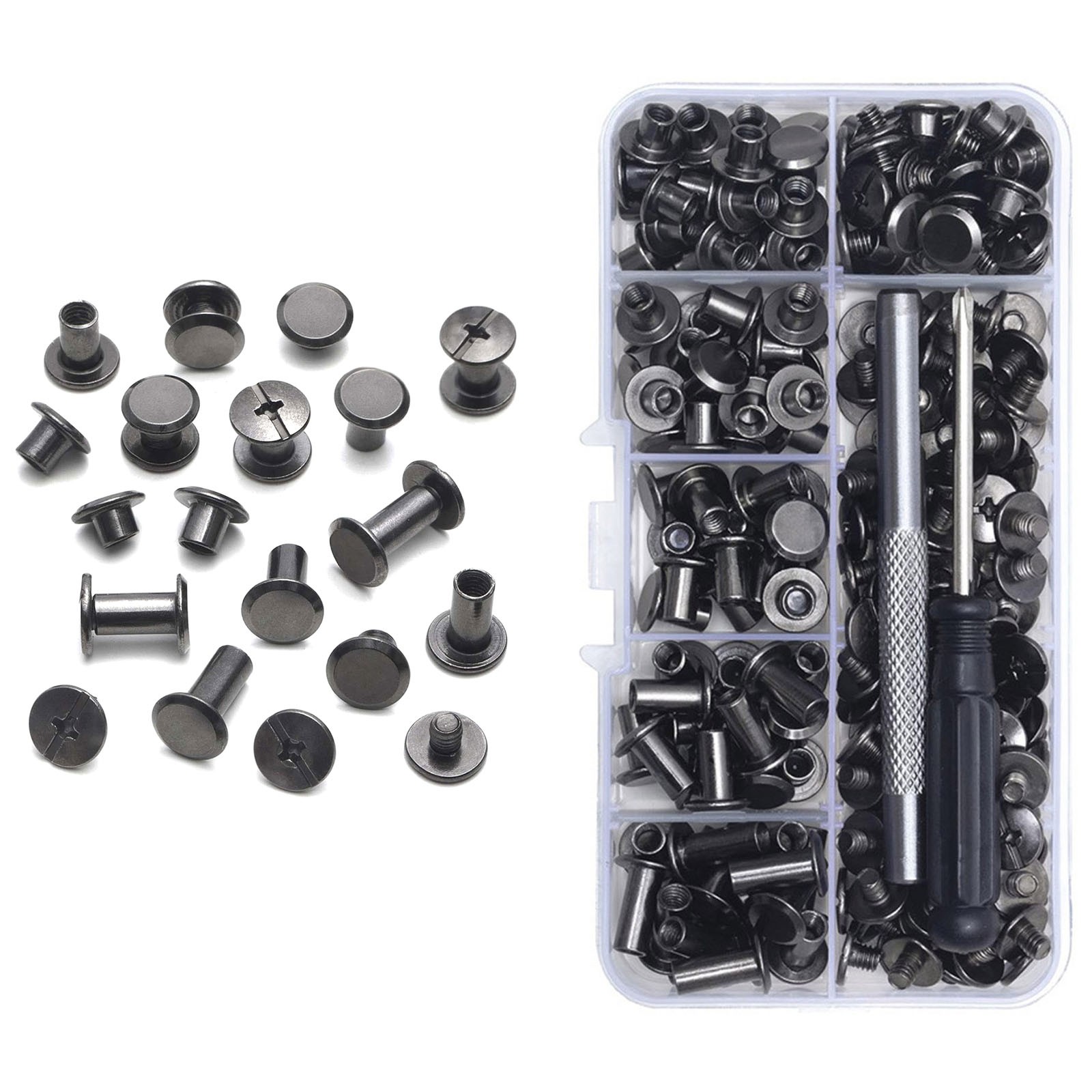 110set/pack 6 sizes High Quality Iron Chicago Screws DIY Leather Working Kit