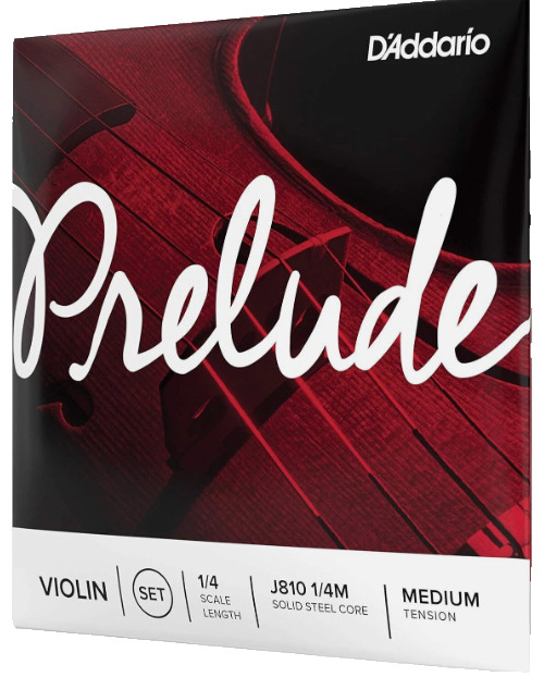 D'Addario J810 1/4M Prelude Violin String Set, 1/4 Scale, Medium Tension