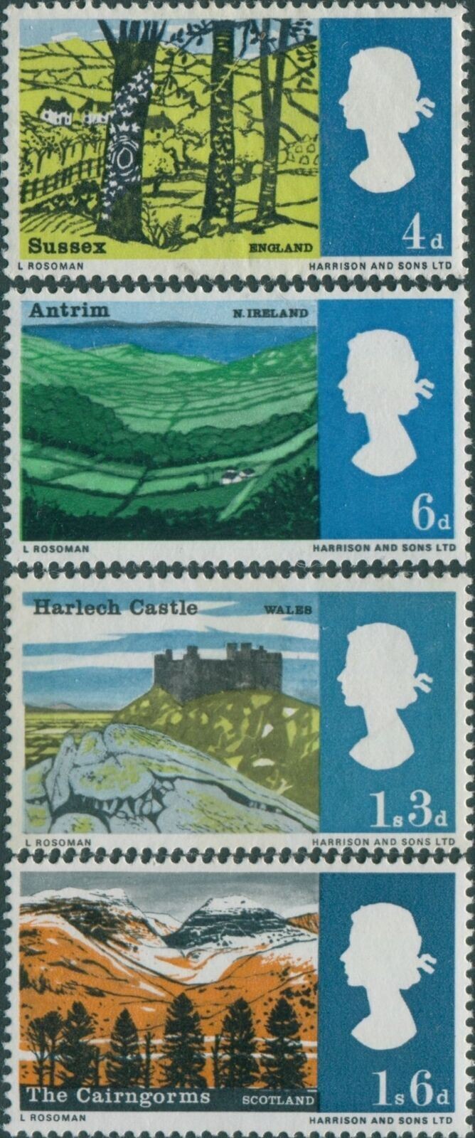 Great Britain 1966 SG689-692 QEII Landscapes set MNH