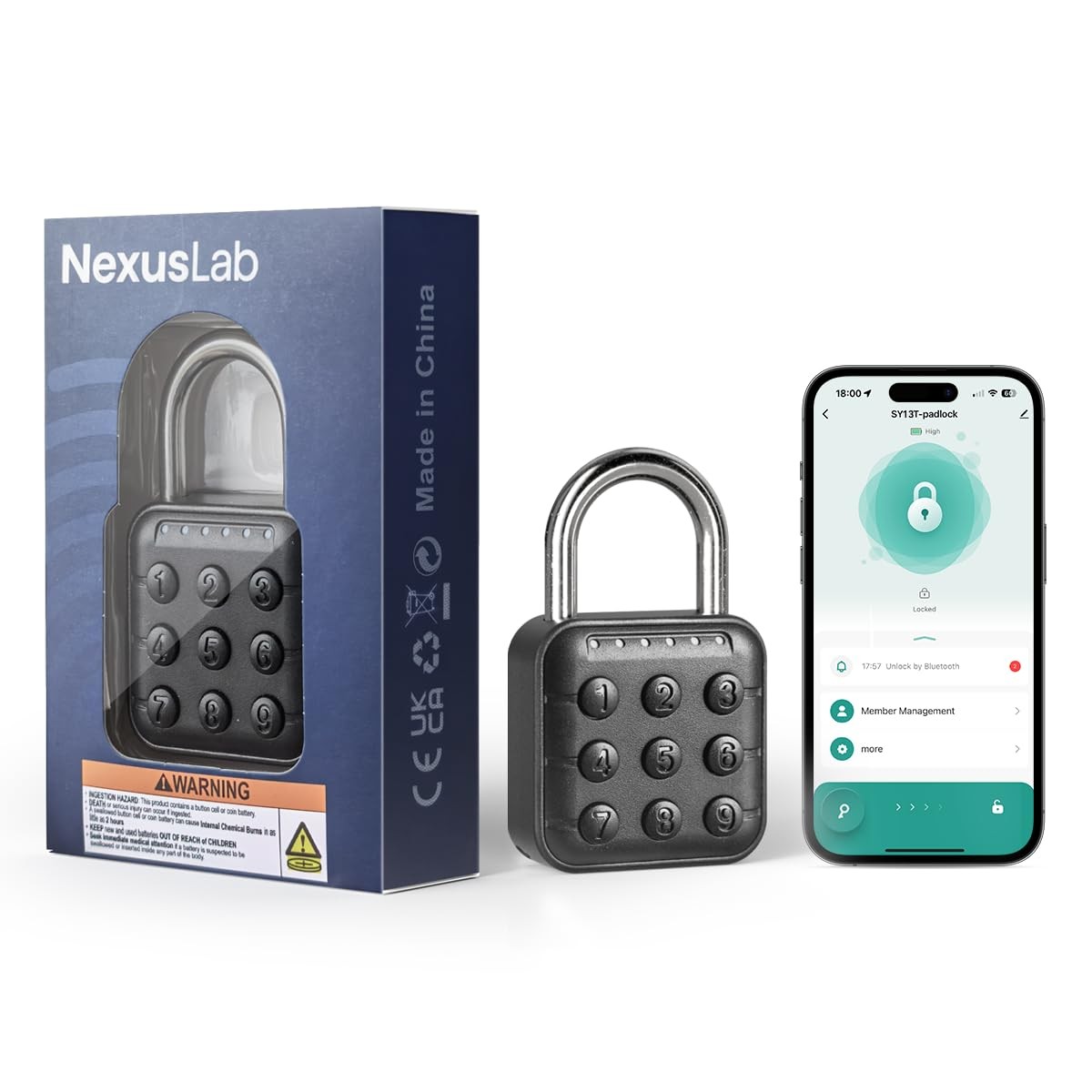 Combination Lock for Locker, Locker Lock & Gym Lock with TUYA App: IP67 Rated...