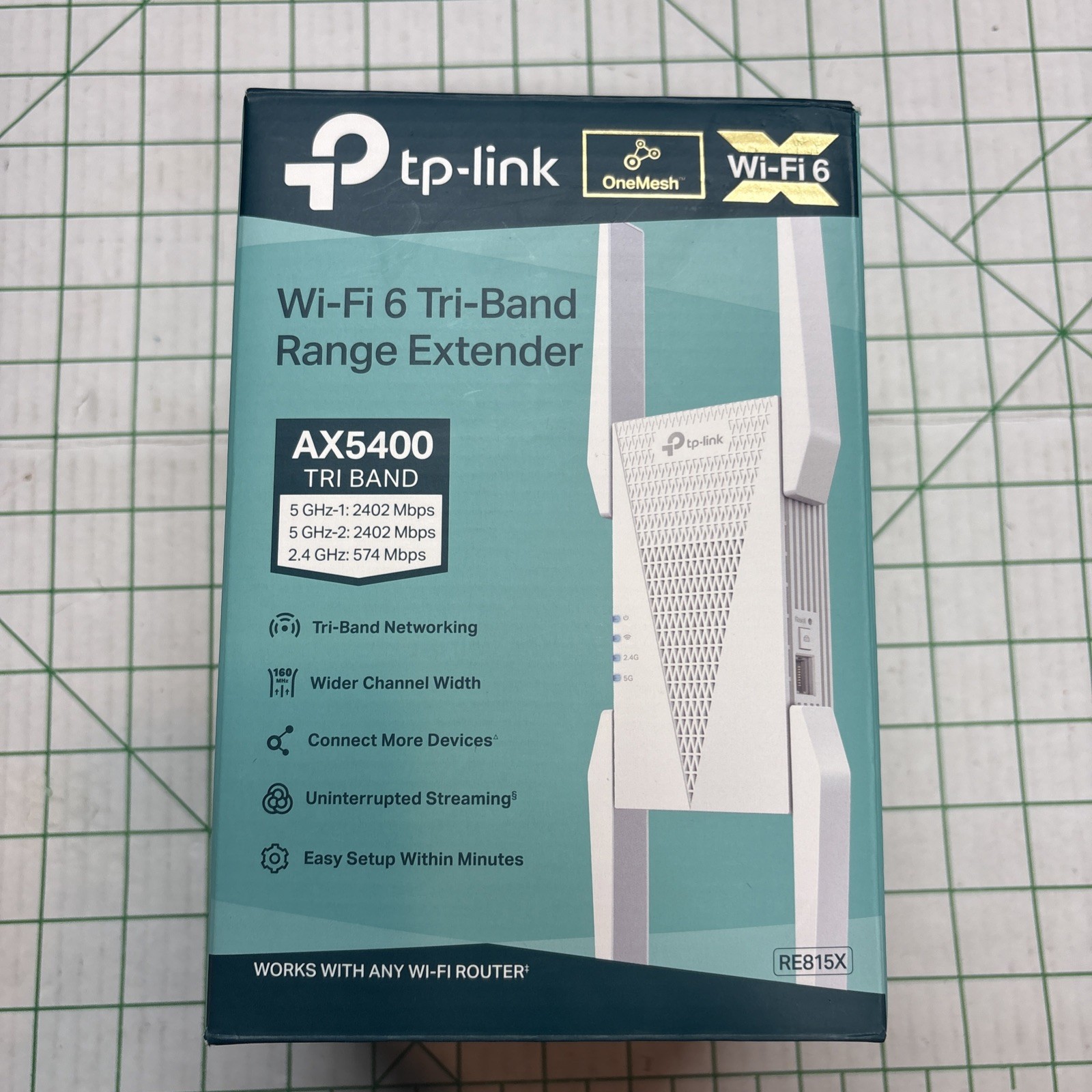 TP-Link RE815X AX5400 WiFi 6 Range Extender w/Ethernet Port | 5.4 Gbps Tri-Band