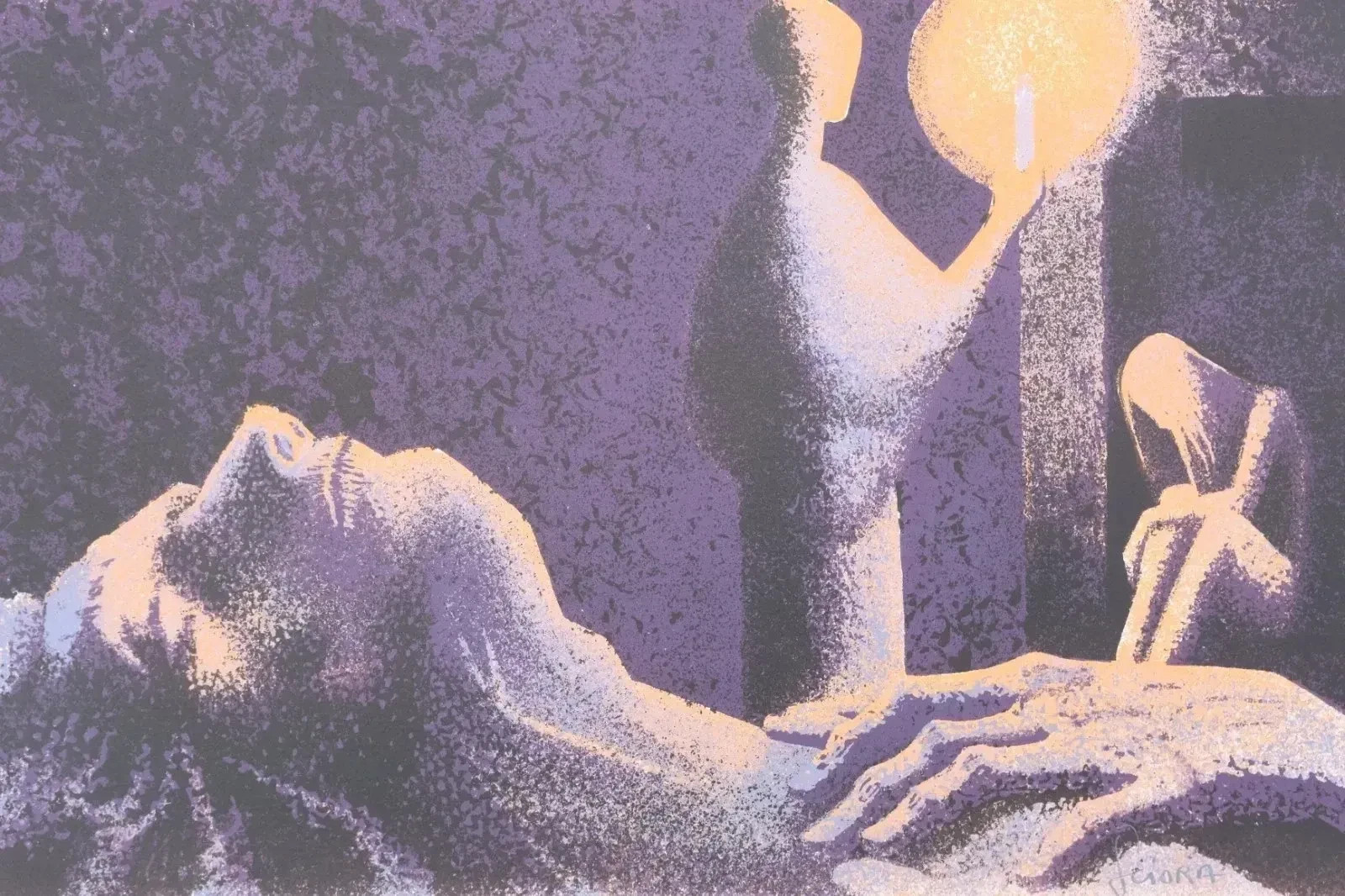 Daniel SCIORA : Lumière nocturne, LITHOGRAPHIE Originale, 1974