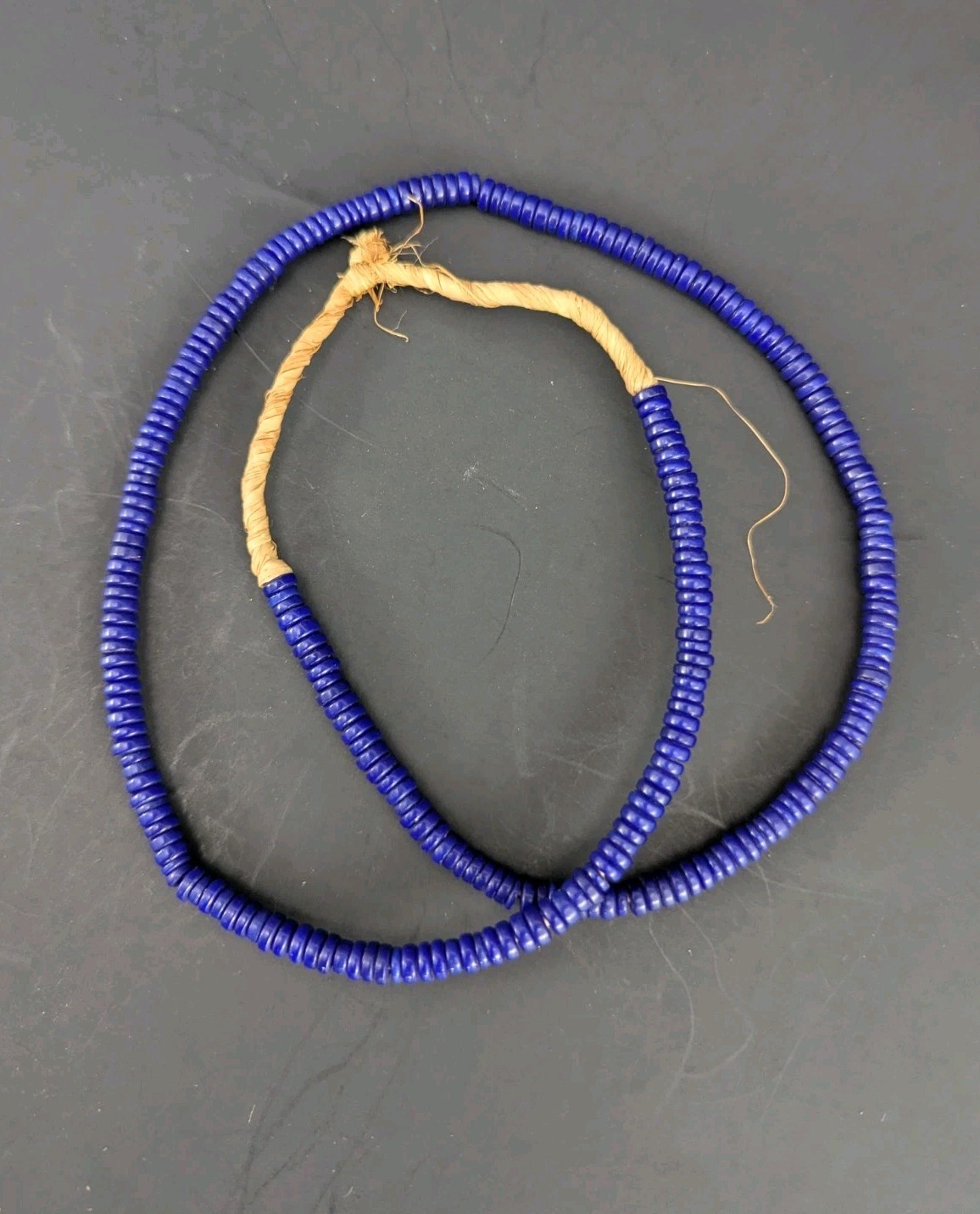 Dark Blue Glass DISK Bohemian Vintage Trade Beads Small 6 mm 