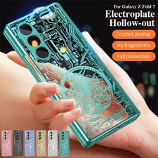 For Samsung Z Fold 7 6 5 4 3 Hinge Mechanical Electroplating Case Screen Cover
