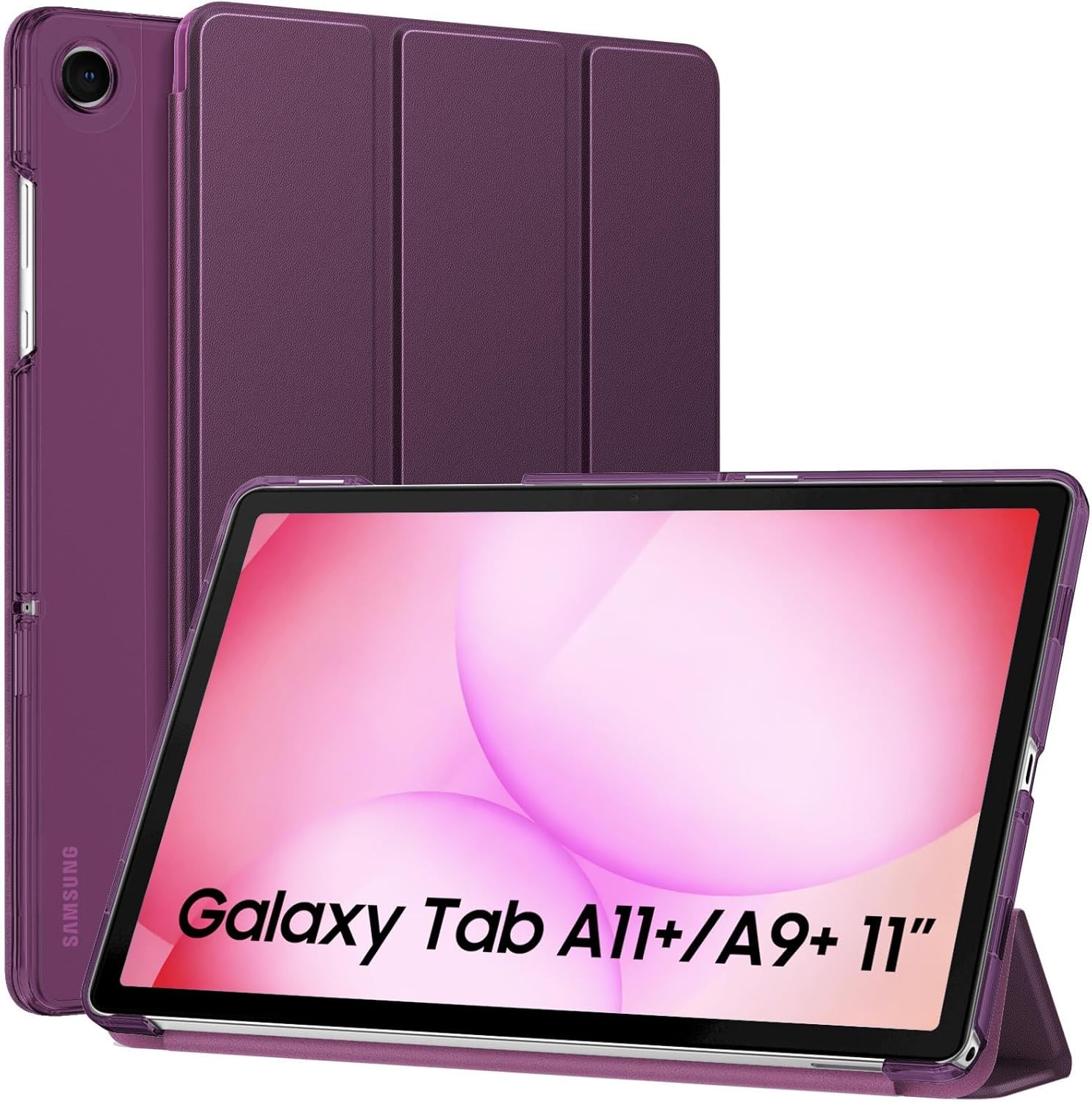 Case for Galaxy Tab A11 Plus 2026, Slim Stand Protective Smart Cover, Dark Purpl