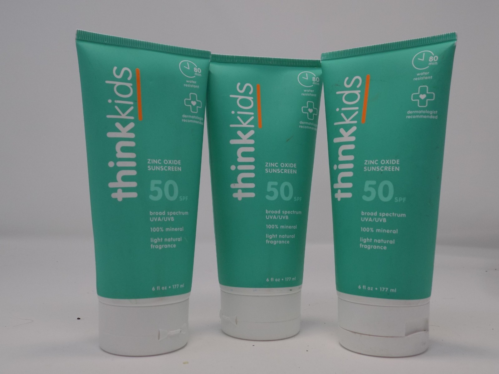 3X THINK thinkkids Mineral Zinc Oxide Sunscreen 6 fl oz SPF 50 UVA/UVB USA 03/27