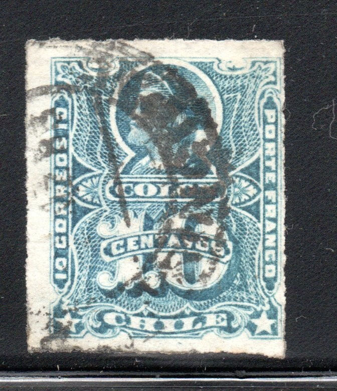 CHILE,  COLON RULETEADO, LIMA PRINCIPAL, GUERRA DEL PACIFICO, 1883  (GDP-03)