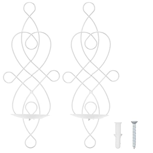 Wall Sconces Candle Holder, Set of 2 Iron Hanging Wall Candleholders Foldable 