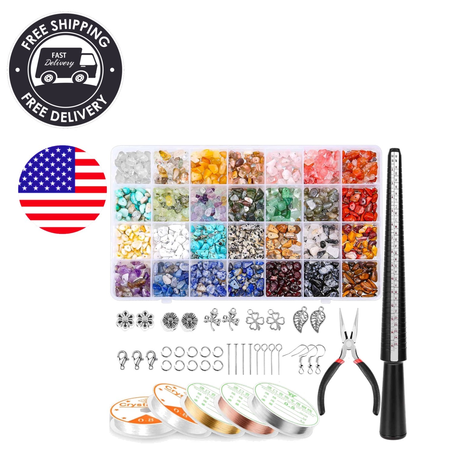 Deluxe Crystal Bead Jewelry Kit: 28 Colors and 1660 Pieces for Creative Designs