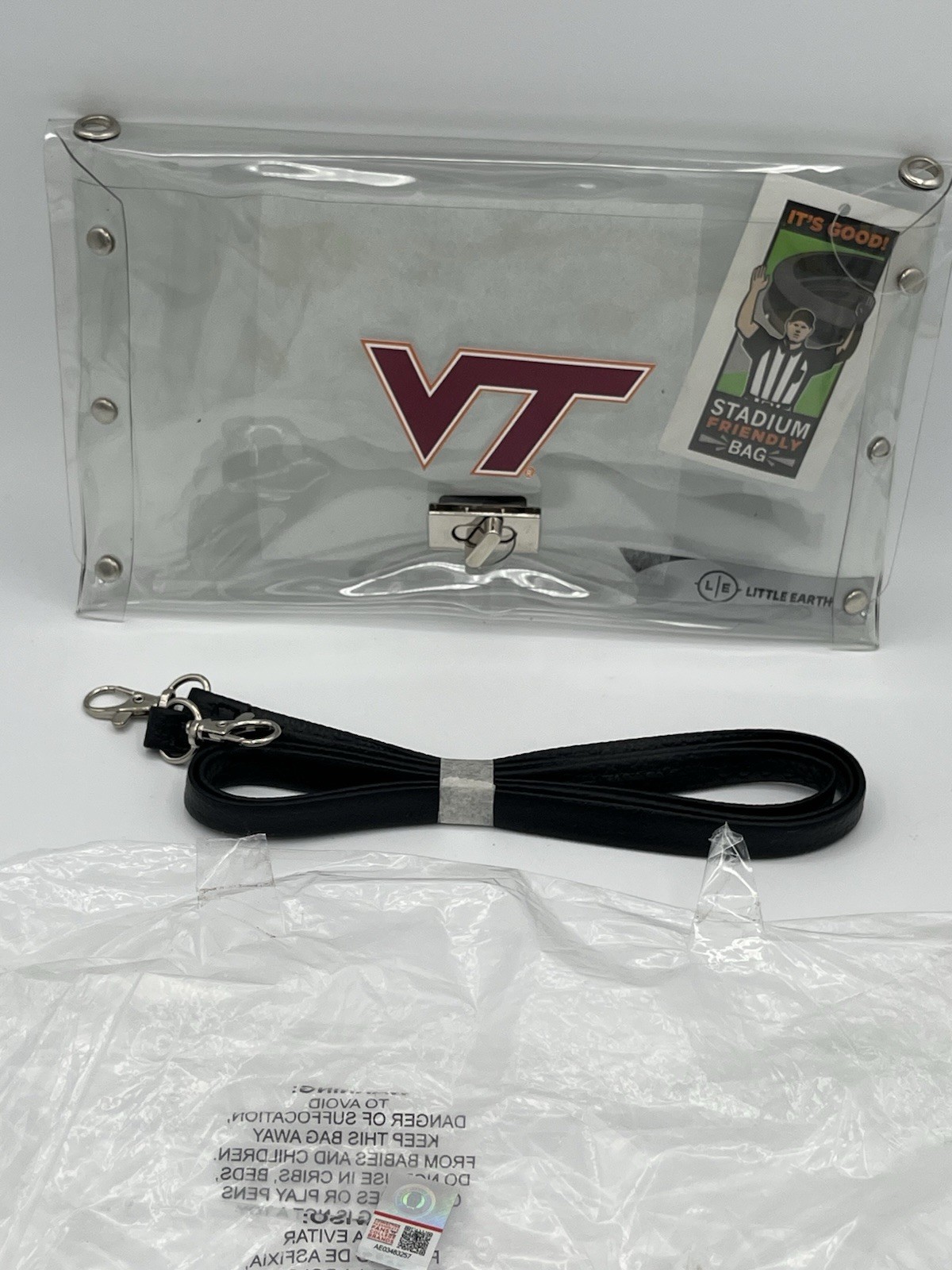 Virginia Tech Clear Envelope Purse, Crossbody Stadium Approved