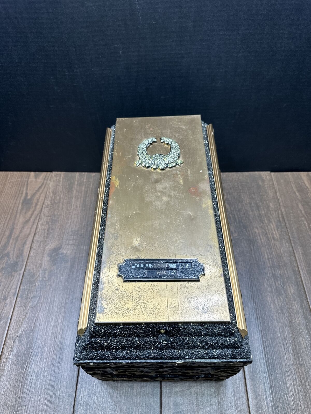 Vintage Wilbert Bronze Triune Salesman Sample Concrete Casket Burial Vault