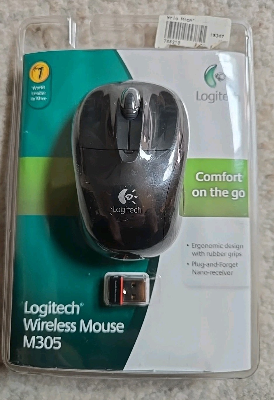 Logitech M305 Wireless Optical Mouse w/ Dongle Black - NEW SEALED