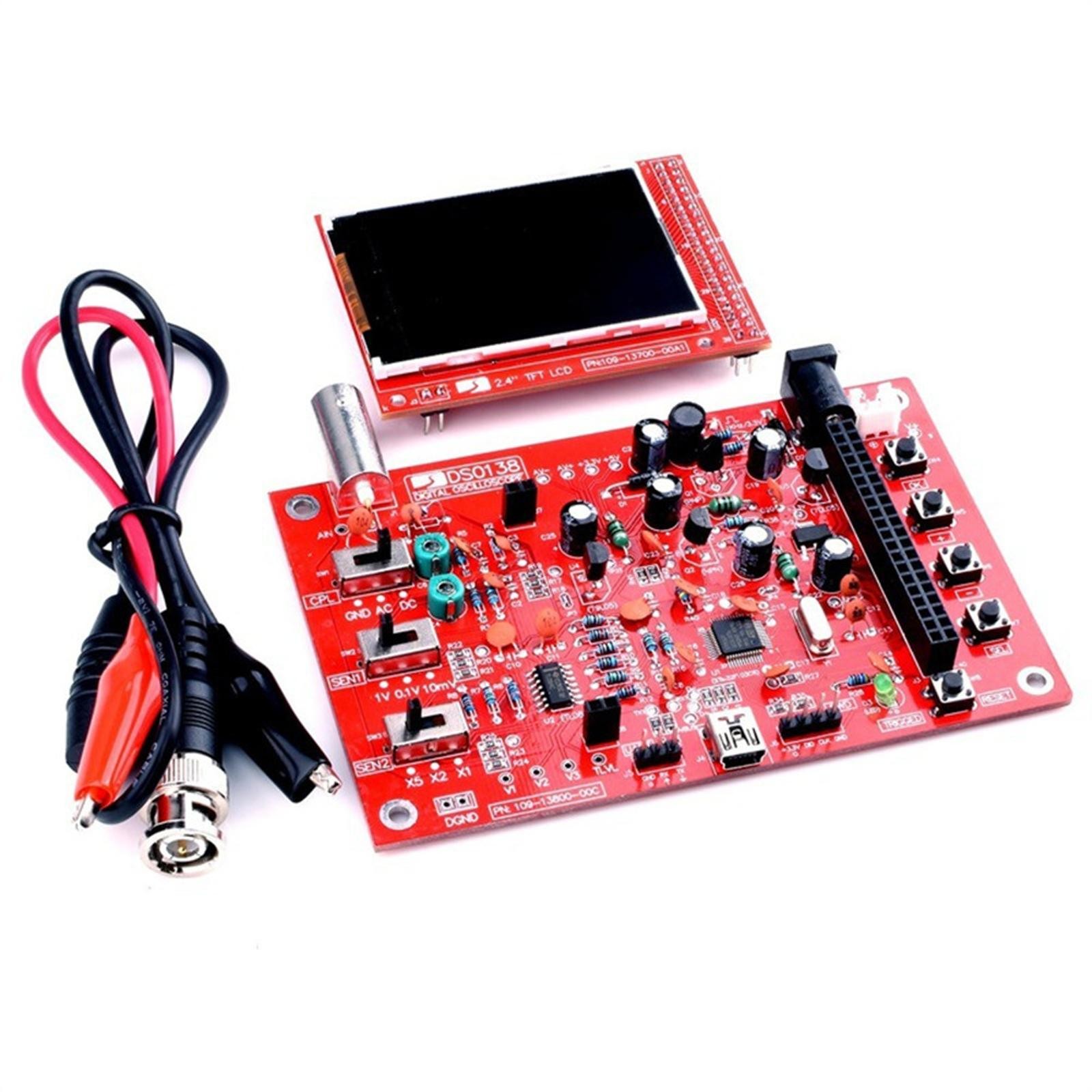 12Bit Assembled DSO138 2.4" TFT Digital Oscilloscope DIY Module Education Kit