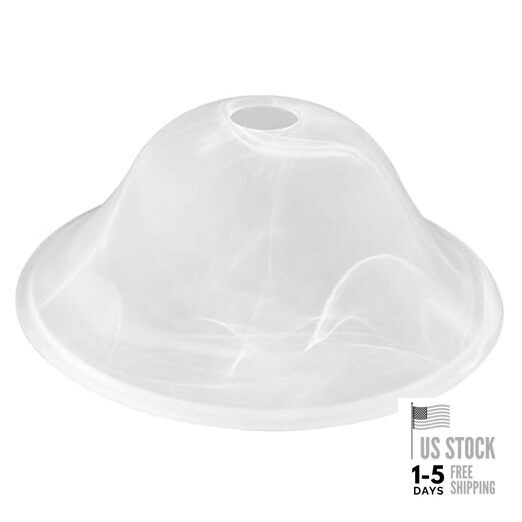 12" Alabaster Glass Lamp Shade, Lipless Glass Lamp Dome, Fixture White