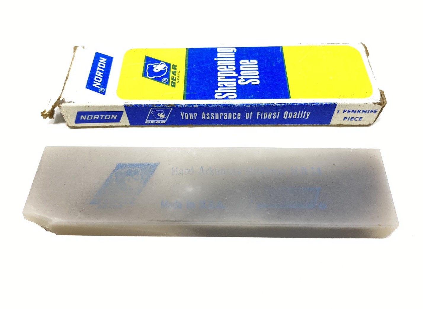 VTG Norton Translucent Hard Arkansas Oilstone HB14 4x1 Sharpening Stone Penknife