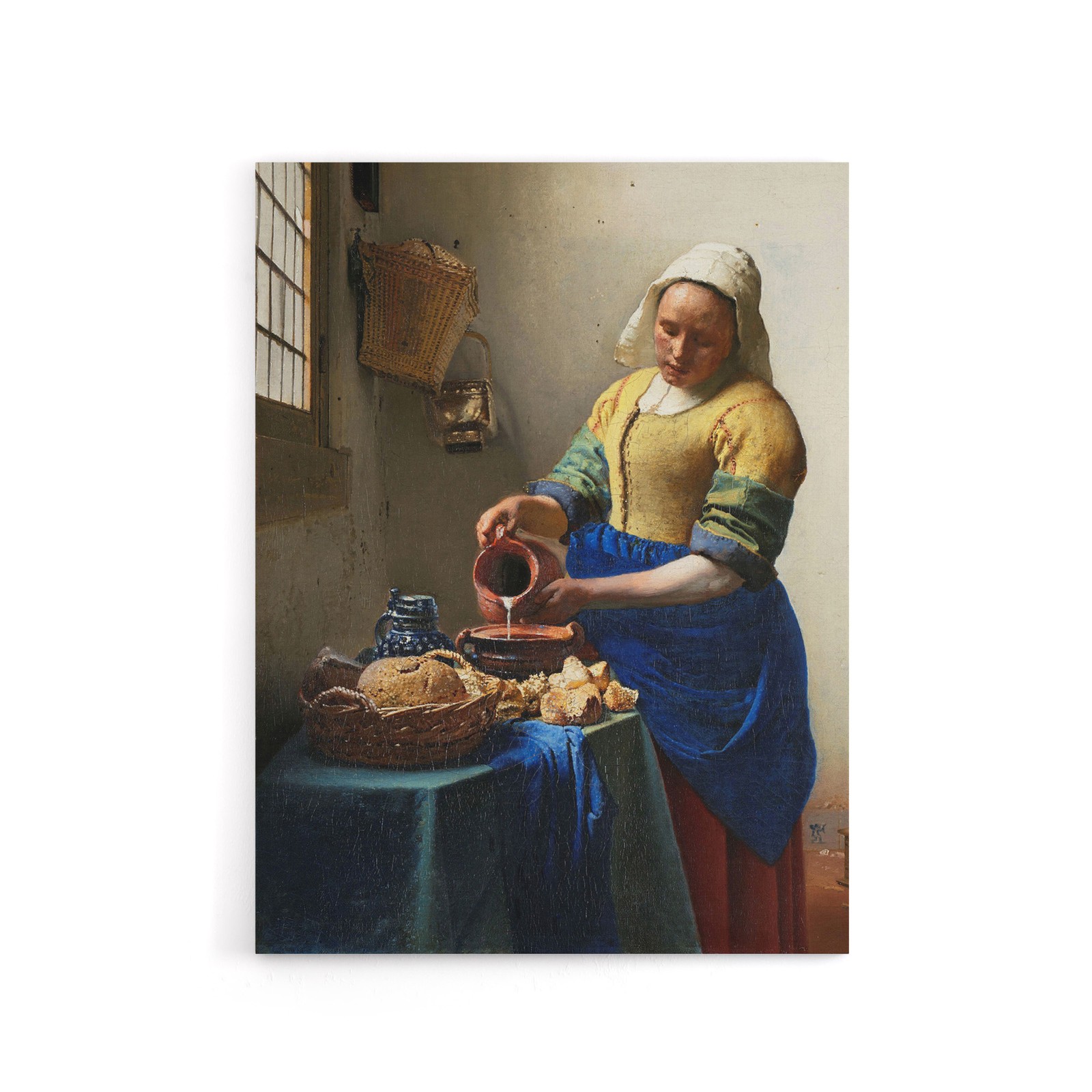 The Milkmaid Portrait Vermeer Vintage Canvas Wall Art Print