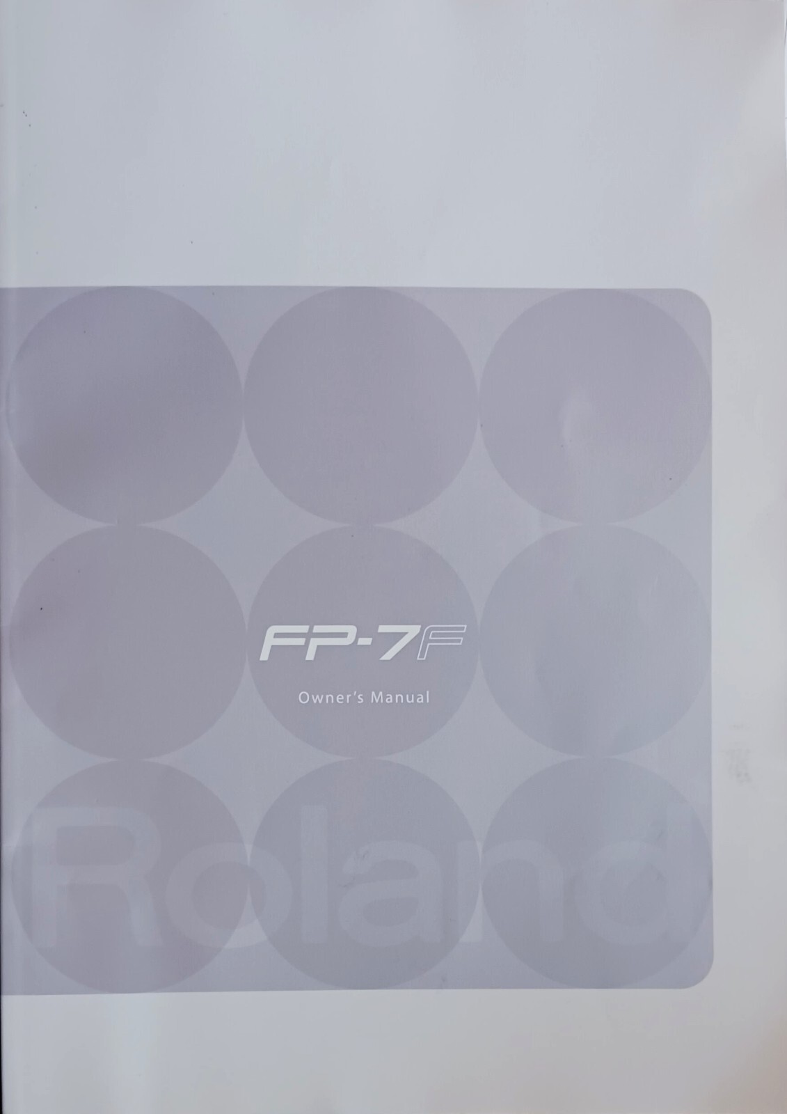 Roland FP-7F Digital Stage Piano Keyboard Original Owner's Manual Book