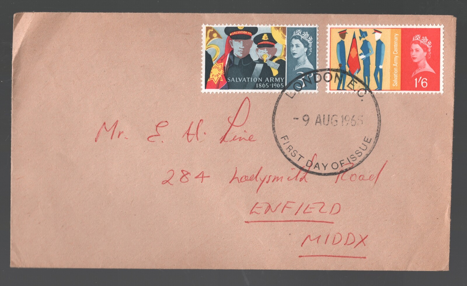 1965 Salvation Army FDC. London EC First Day Cover. SG 665-666
