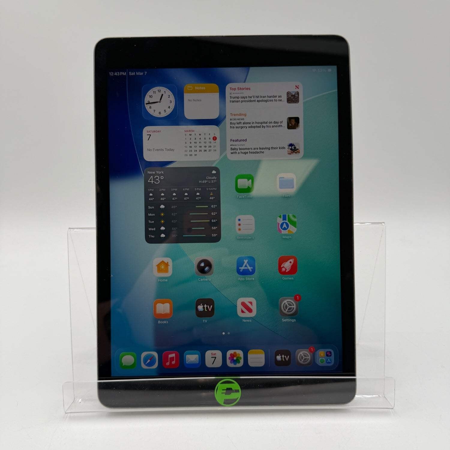 Unlocked Apple iPad 9th Gen 64GB 26.3.1 Silver MK663LL/A