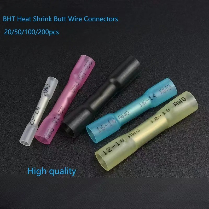 Heat Shrink Butt Splice Wire Connector Insulated Waterproof Crimp Terminals kits