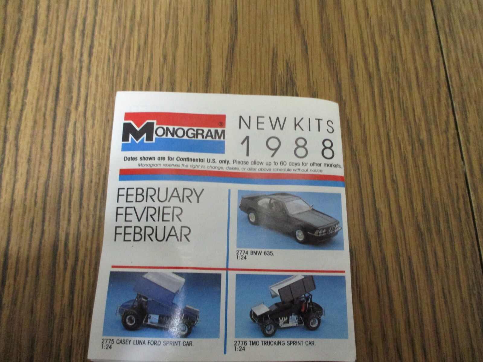 MONOGRAM 1988 NEW KITS MODEL MODELS CATALOG PAMPHLET