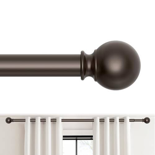 Bronze Curtain Rods 28 to 48 Inches(2.3-4 Feet),5/8 inch Splicing Drapery 