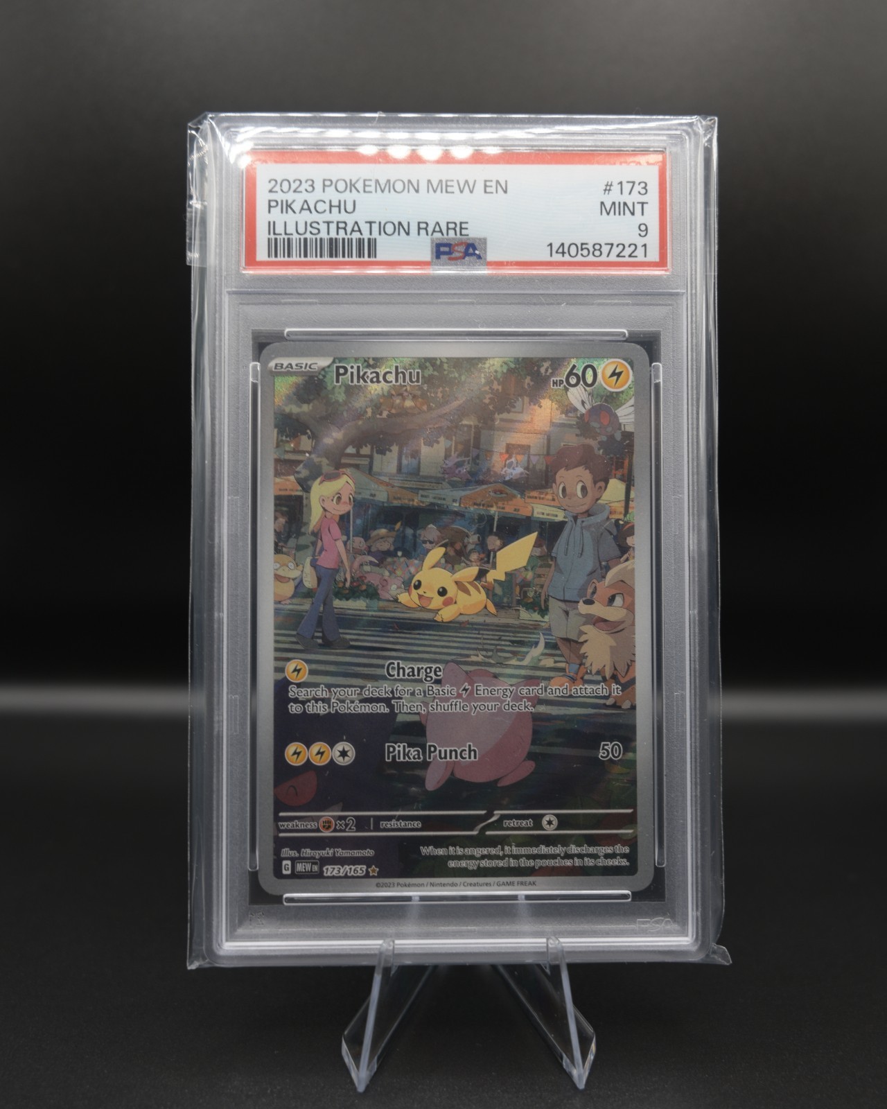 2023 POKEMON MEW EN-151 ILLUSTRATION RARE #173 PIKACHU PSA 9