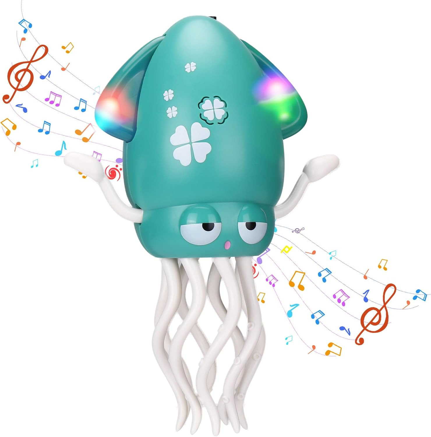Magic Electric Dancing Octopus Toy with Led Light and Music,Automatic Evasion Cr