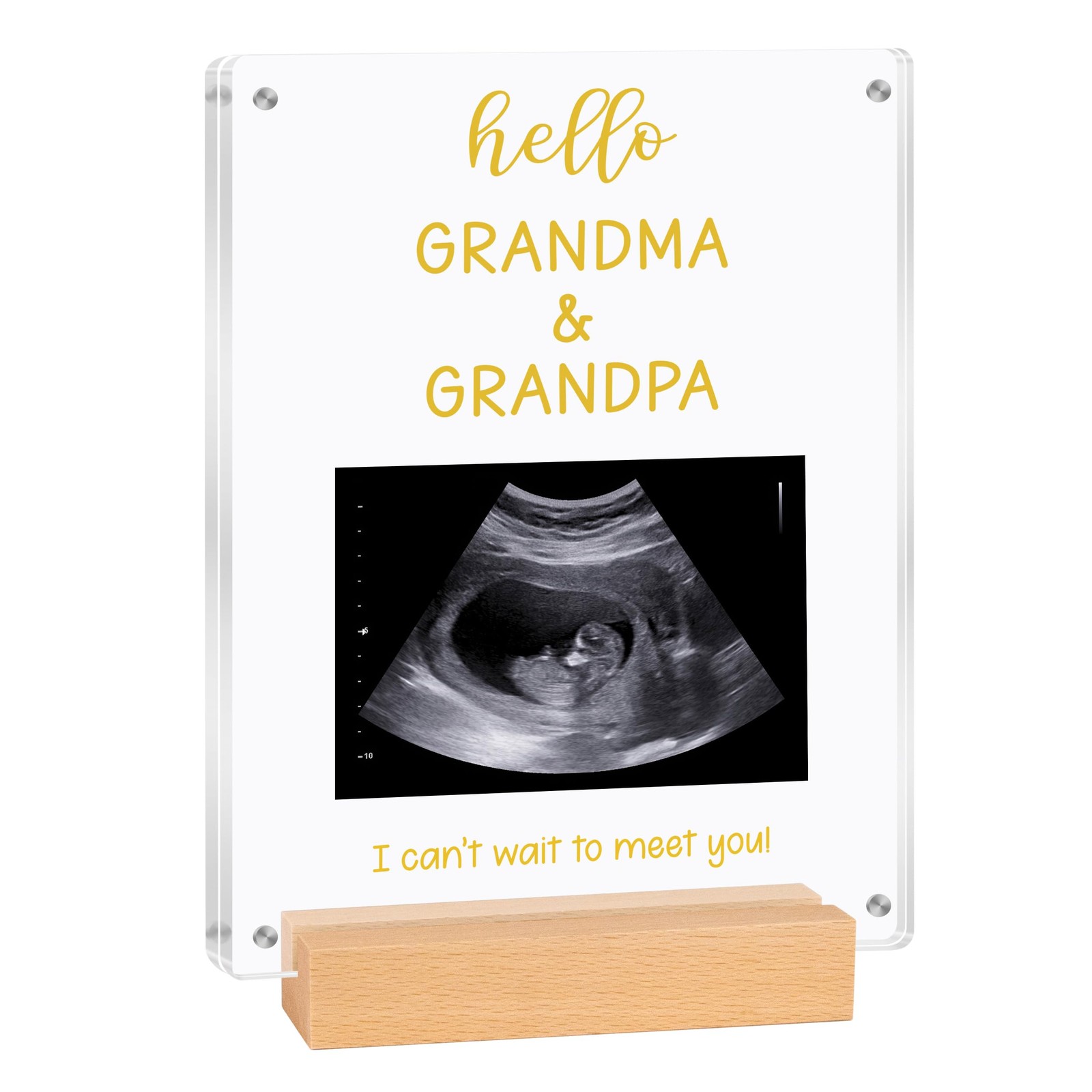 Acrylic Ultrasound Picture Frame- Pregnancy Announcement For Grandparents, Ba...