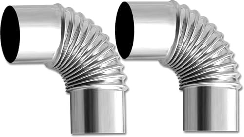 Elbow Pipe 2 PCS 90-Degree Chimney Thickened 304 Stainless Elbow Pipe - Silver