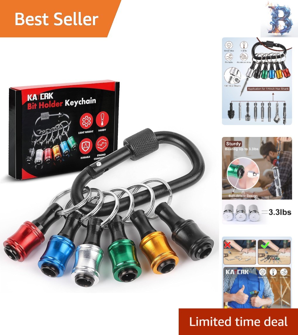 Versatile 1/4 Inch Hex Shank Bit Holder with Secure Lock - Compact & Lightweight