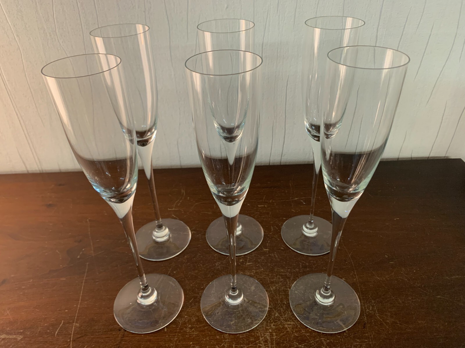 Lot Of 6 Crystal Champagne Flutes (Price For 6)