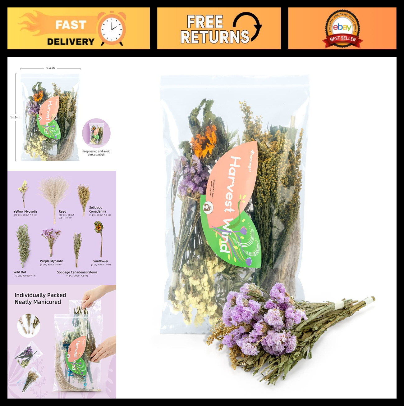 Natural Flower & Herb Bedding for Small Pets - Hamsters, Gerbils, Mice, Degus De