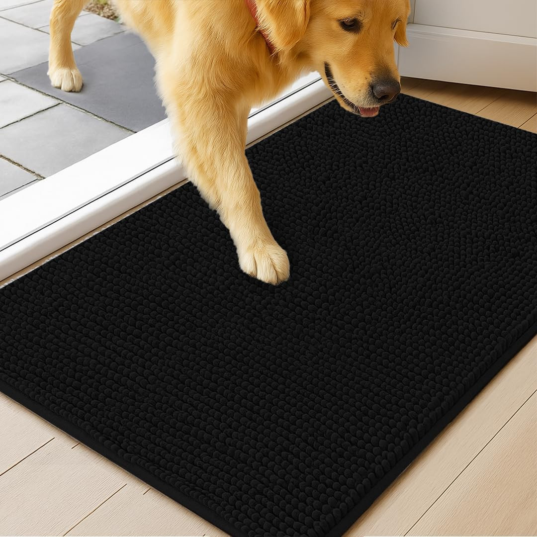 ™ Dog Door Mat for Muddy Paws, Super Absorbent Microfiber, Non-Slip Indoor Mat,