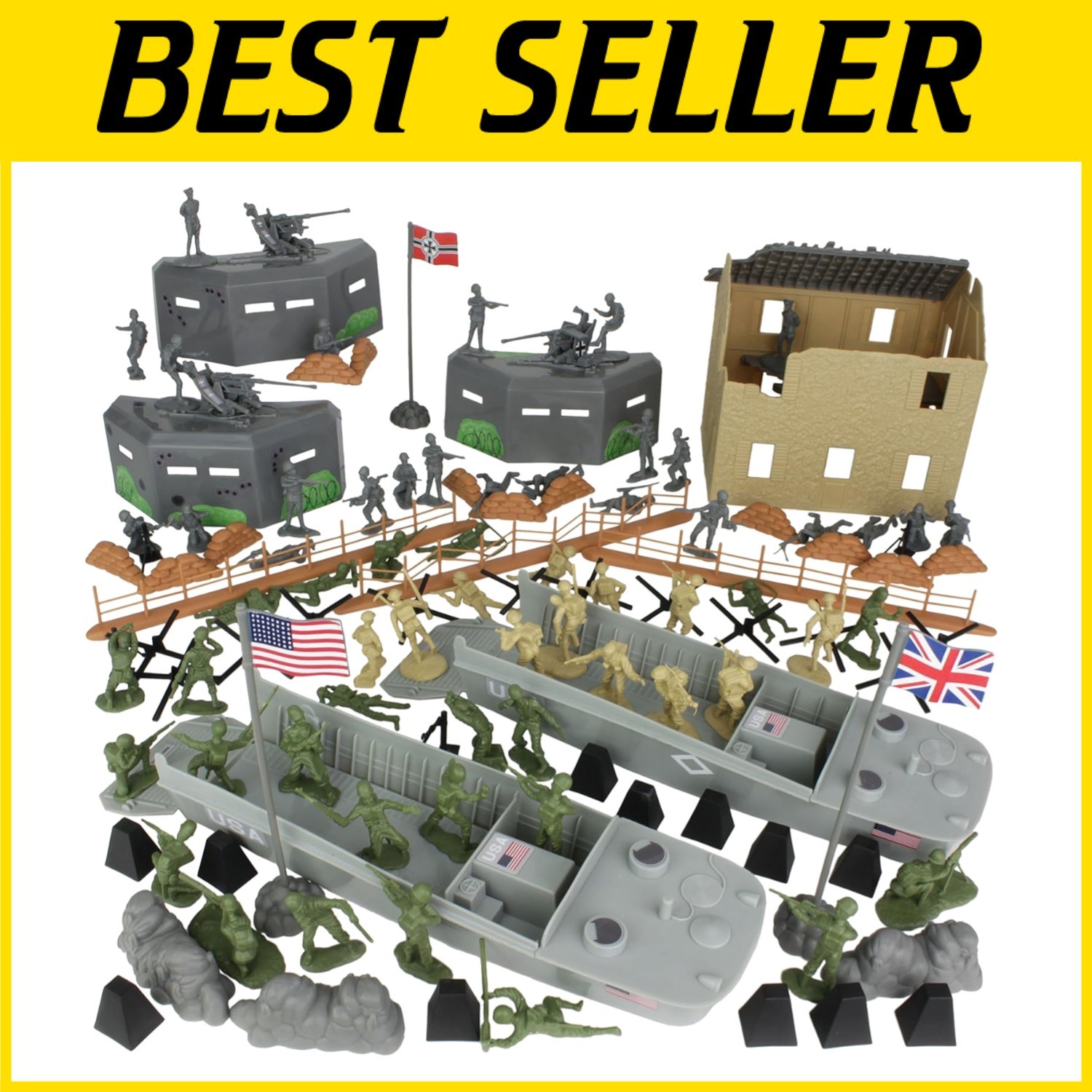 D-Day Invasion of Normandy Army Men - 114pc Boxed Playset