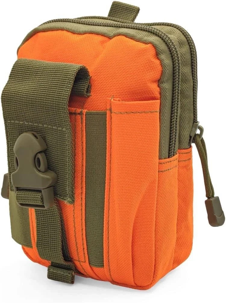 Multipurpose Tactical Waist Pouch – Waterproof Utility Gadget Bag, Nylon, Orange