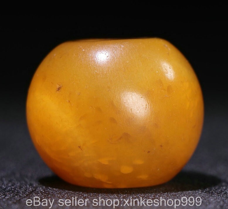 1.4" Old Tibet Natural Agate carnelian Carving Circular Bead Amulet Pendant